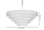 Dimension drawing of this Clérachic chandelier, with its 45 cm height and 150 cm width marked.