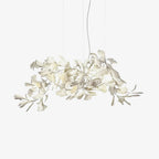 Clérachic gingko chandelier on a pale background, leaves spread in a low wide cluster.
