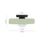 Clérachic ceiling light dimension drawing, 25 cm, every measurement marked in centimetres and inches.