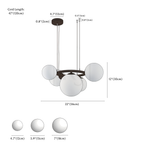 Clérachic chandelier dimension drawing, 5 Heads 22 56 cm × 11.8 30 cm, every measurement marked in centimetres and inches.