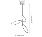 Clérachic chandelier dimension drawing, 2 of 6, every measurement marked in centimetres and inches.