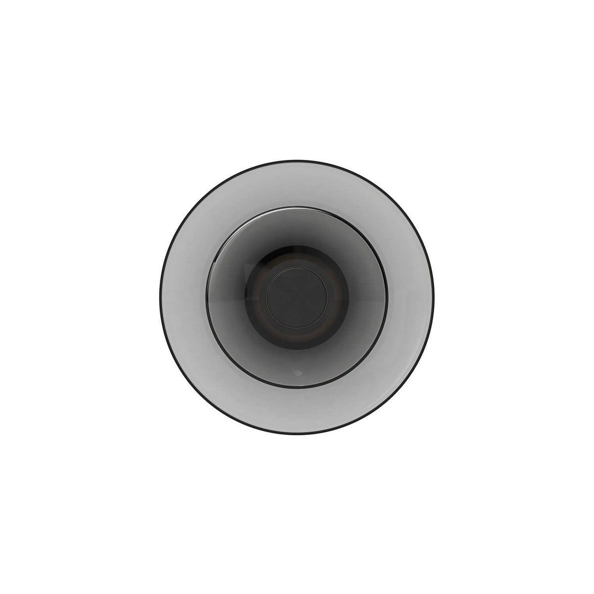 Front view of a Clérachic wall light with a dark smoked-glass disc and a thin dark rim, on a plain white backdrop.