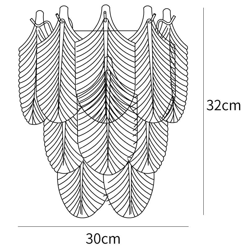 Dimension drawing of this Clérachic wall light, with its 32 cm height and 30 cm width marked.