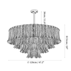 Clérachic light dimension drawing, 4 of 5, every measurement marked in centimetres and inches.