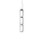 Three stacked clear glass cylinders with dark rings, this Clérachic pendant seen on a plain white backdrop.