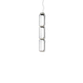 Three stacked glass cylinders hanging from a thin cable, this Clérachic pendant on a plain white backdrop.