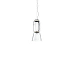 One glass cylinder over a flared cone, this short Clérachic pendant on a plain white backdrop.