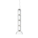Four stacked glass cylinders over a wide, shallow dome, this Clérachic pendant on a plain white backdrop.