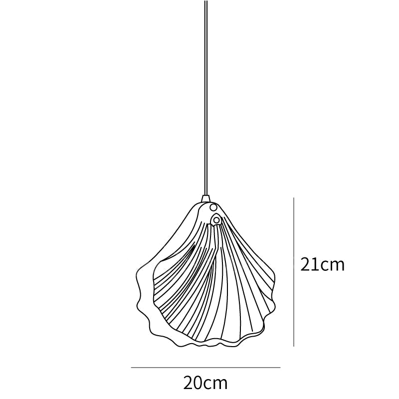 Clérachic pendant light dimension drawing, 1 of 6, every measurement marked in centimetres and inches.