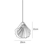 Clérachic pendant light dimension drawing, 1 of 6, every measurement marked in centimetres and inches.