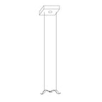 Line drawing of a single-gull Clérachic seagull pendant hanging on two cables from a square canopy.