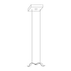 Line drawing of a Clérachic single seagull pendant with a long drop from a square ceiling canopy.