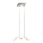 A single Clérachic seagull pendant with a lit square chrome canopy and two thin cables, shown on a white backdrop.