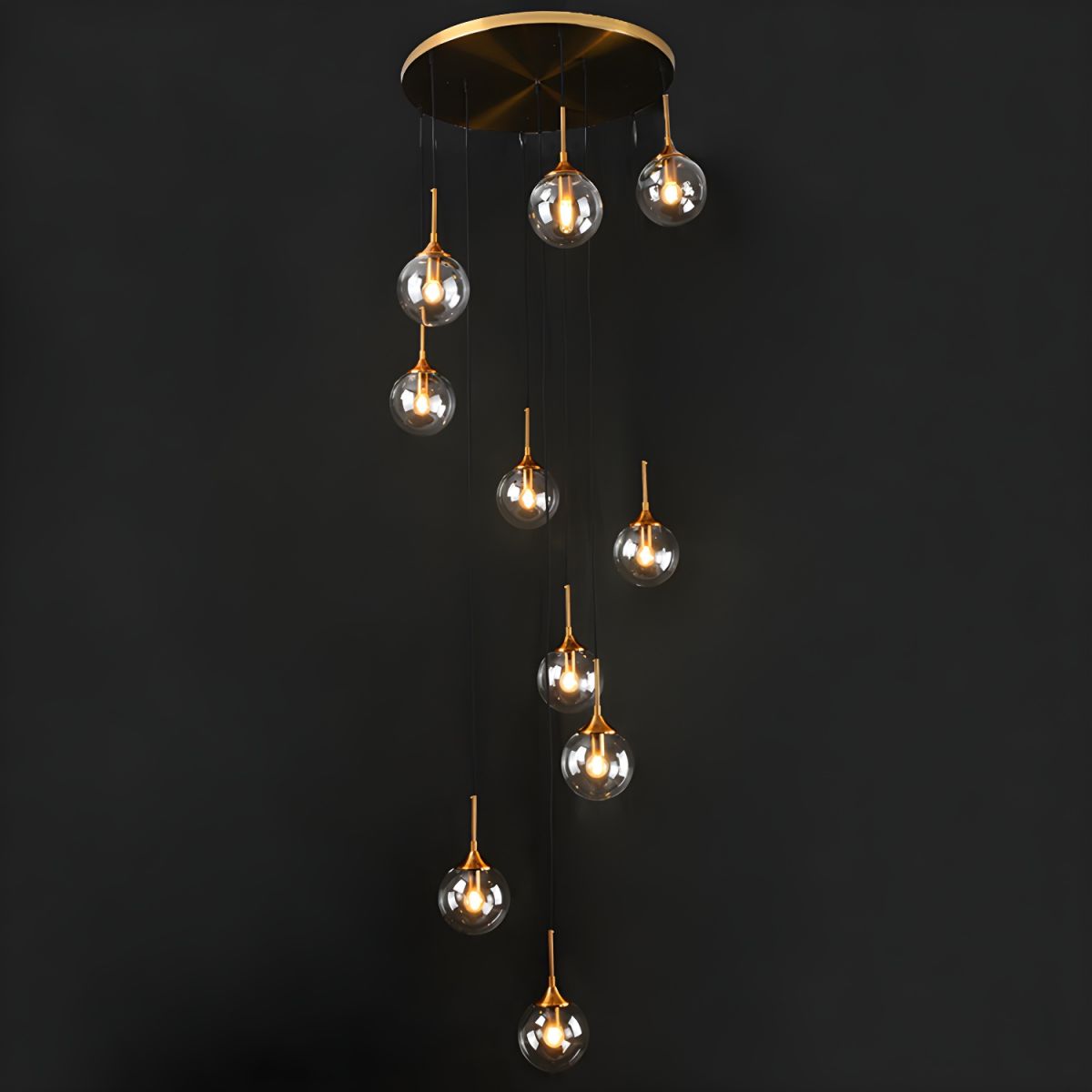 Clérachic Glass Spiral Chandelier for Stairwell — gallery 01, 1200x1200 2 08a942df 80b7 48c2 9da3 a0856d43124e.