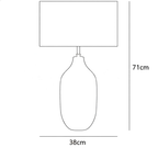Dimension drawing of this Clérachic table lamp, with its height and shade width marked.