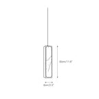 The Clérachic Gleam dimension drawing: shade 30 cm / 11.8 in tall and 6 cm / 2.3 in wide on its slim drop wire.