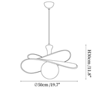 Dimension drawing of this Clérachic pendant, with its 30 cm (11.8″) height and 50 cm (19.7″) diameter marked.