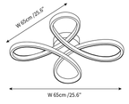 Dimension drawing of this Clérachic ceiling light, with its 65 cm (25.6″) width marked on the diagonal and the horizontal.