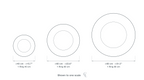 Technical dimension drawing of the Clérachic Gold Chandelier for Living Room, Adjustable Ring, 80 cm in 3 sizes — 1 Ring 40 cm at 40 cm (15.7″) across, 1 Ring 60 cm at 60 cm (23.6″) across, 1 Ring 80 cm at 80 cm (31.5″) across, drawn to one scale.