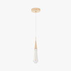 The single-drop Clérachic Gold-Flecked Glass Teardrop Pendant Light, one clear drop on a slim cable under a round gold canopy.