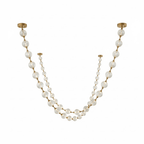 Two strands of this Clérachic pendant with larger spheres at the top and smaller beads below, on a white backdrop.
