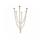 Tall, narrow cut-out of this Clérachic pendant with five strands of clear spheres drawn together at the bottom.