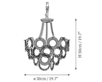 Clérachic pendant light dimension drawing, 1 of 6, every measurement marked in centimetres and inches.