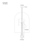 Clérachic pendant light dimension drawing, C, Round Base, 4 cm × 23 cm, every measurement marked in centimetres and inches.