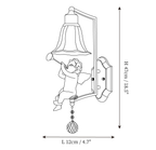 Clérachic wall light dimension drawing, 2 of 4, every measurement marked in centimetres and inches.