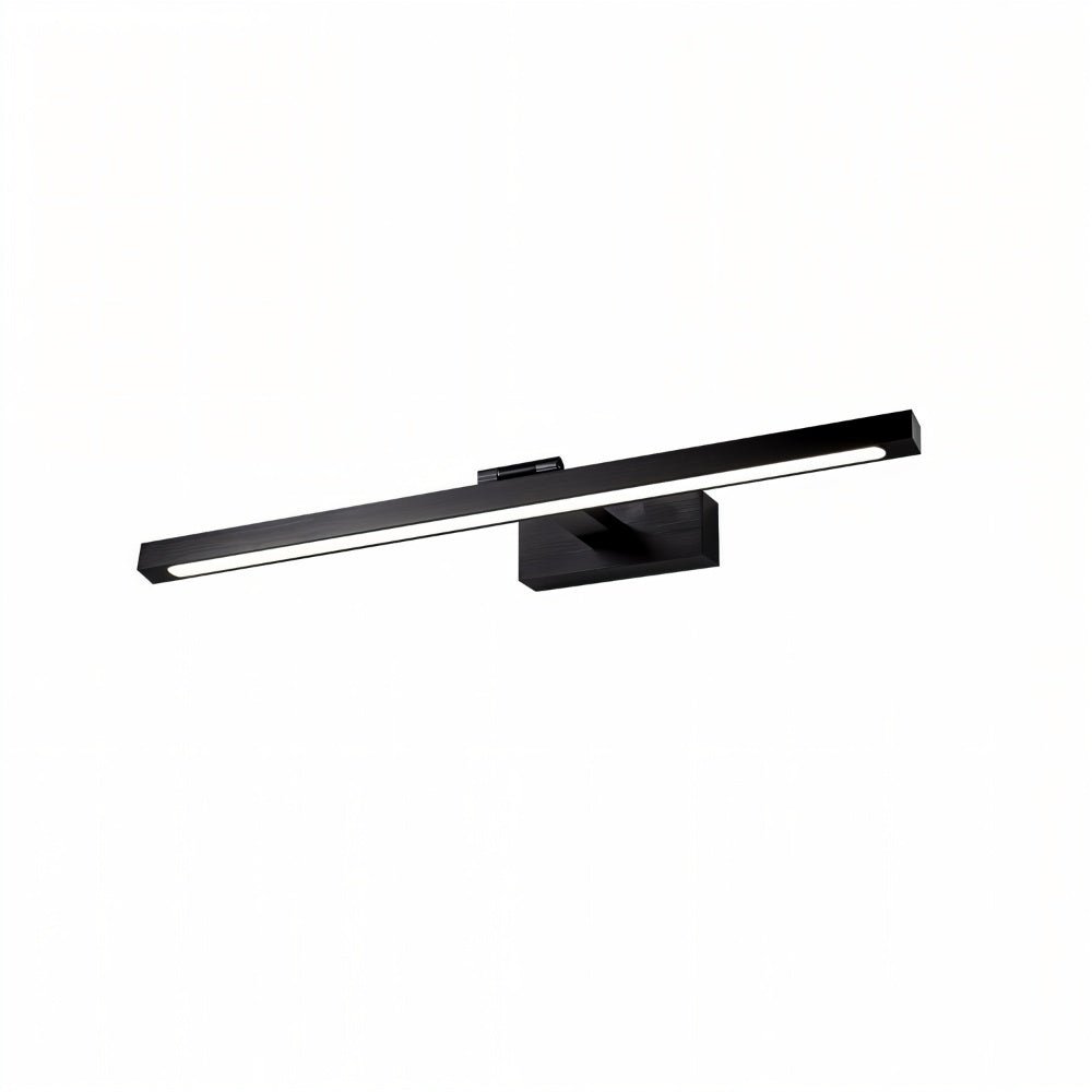 Clérachic wall lamp in black, its LED strip lit along the slim horizontal bar, shown at an angle on white.