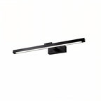 Clérachic wall lamp in black, its LED strip lit along the slim horizontal bar, shown at an angle on white.