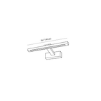 Clérachic wall light dimension drawing, 1 of 4, every measurement marked in centimetres and inches.