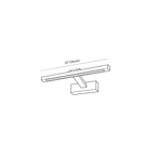 Clérachic wall light dimension drawing, 2, every measurement marked in centimetres and inches.