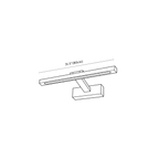 Clérachic wall light dimension drawing, 3, every measurement marked in centimetres and inches.