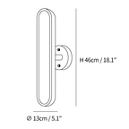 Dimension drawing of this Clérachic capsule wall light, with its height and width marked.