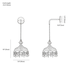 Clérachic wall light dimension drawing, 20 cm, every measurement marked in centimetres and inches.