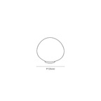 Clérachic floor lamp dimension drawing, 1 of 3, every measurement marked in centimetres and inches.