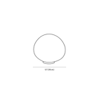 Clérachic floor lamp dimension drawing, 2 of 3, every measurement marked in centimetres and inches.
