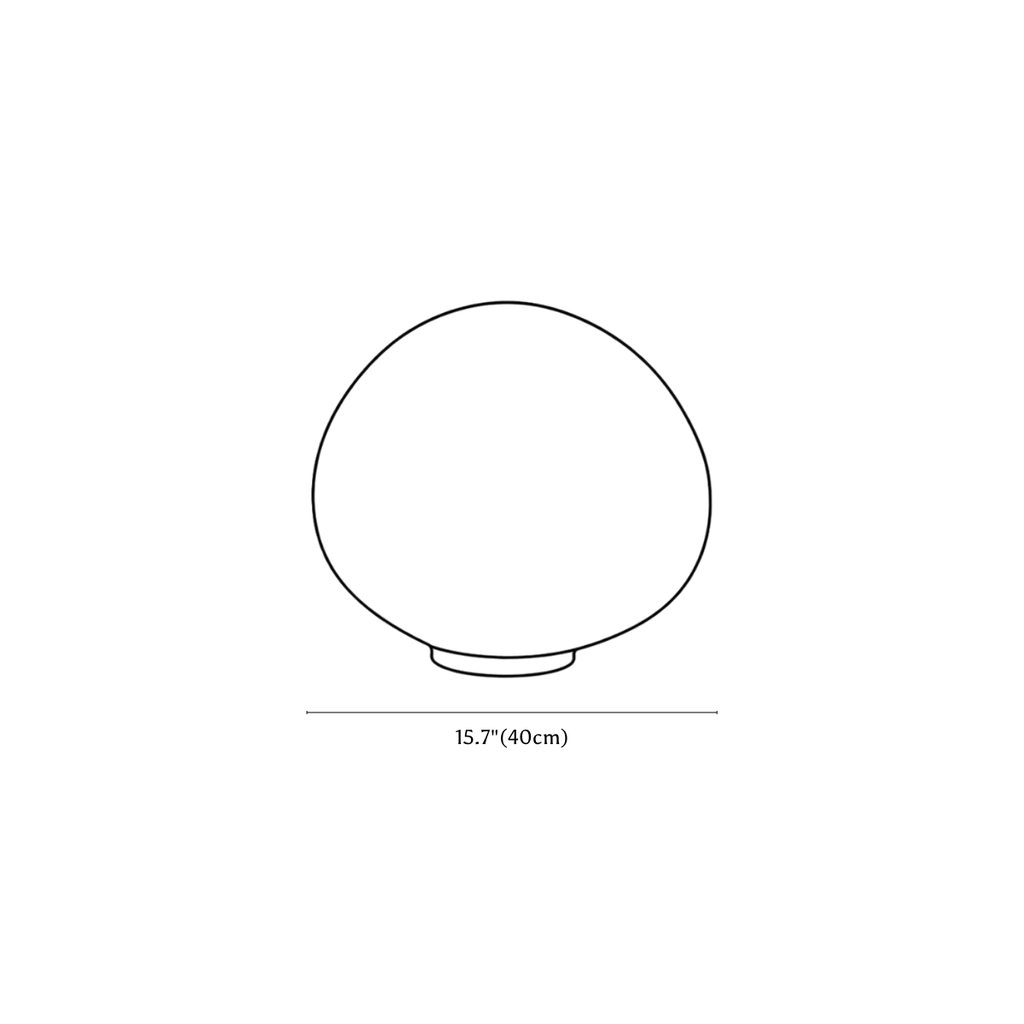 Clérachic floor lamp dimension drawing, 3 of 3, every measurement marked in centimetres and inches.