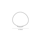 Clérachic floor lamp dimension drawing, 3 of 3, every measurement marked in centimetres and inches.