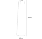 Dimension drawing of the grant floor lamp, in outline against white.