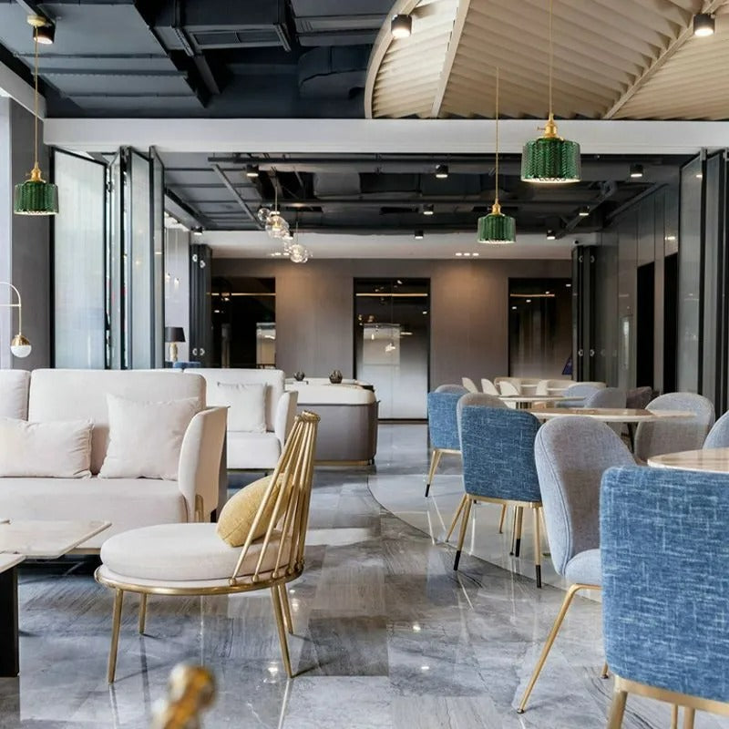 Clérachic pendant light hung, full drop from the canopy to the shade.