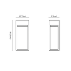 Clérachic wall sconce dimension drawing, A, every measurement marked in centimetres and inches.