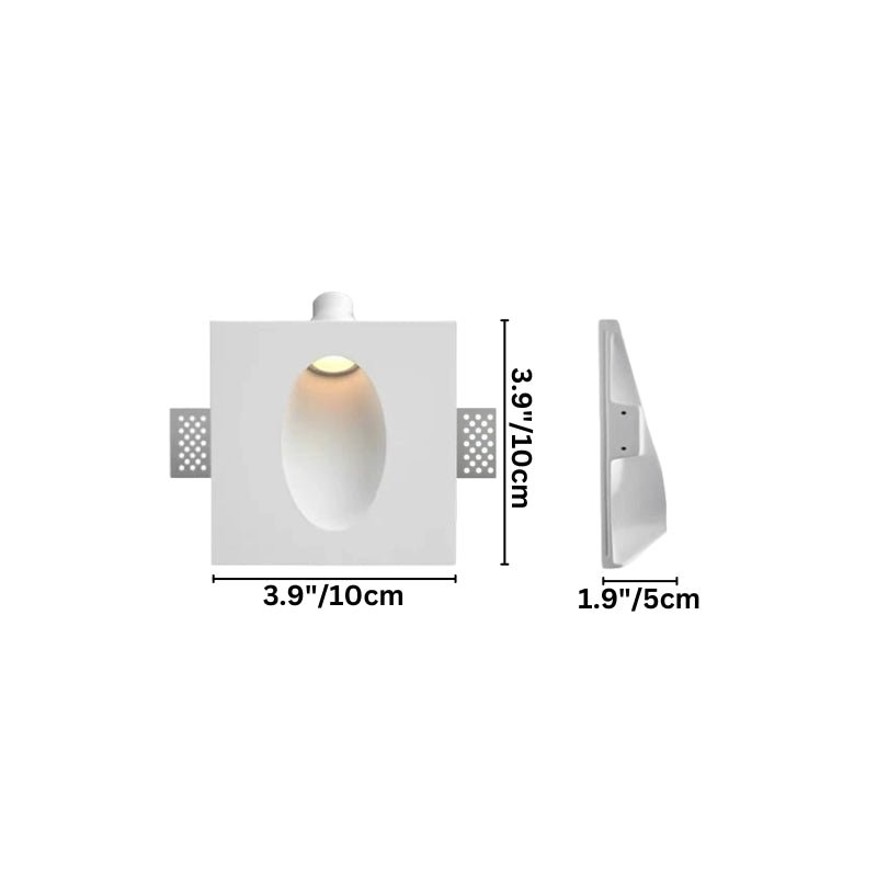 This Clérachic trimless wall sconce measures 10 cm square and 5 cm deep in the smallest size option.