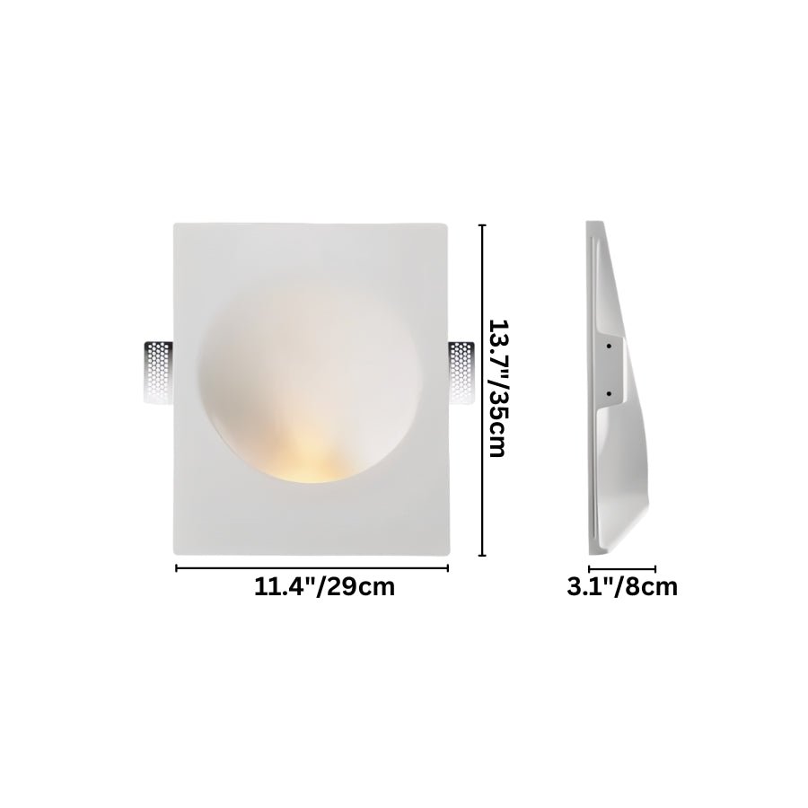 This Clérachic trimless wall sconce measures 29 cm wide by 35 cm tall and 8 cm deep in this size option.