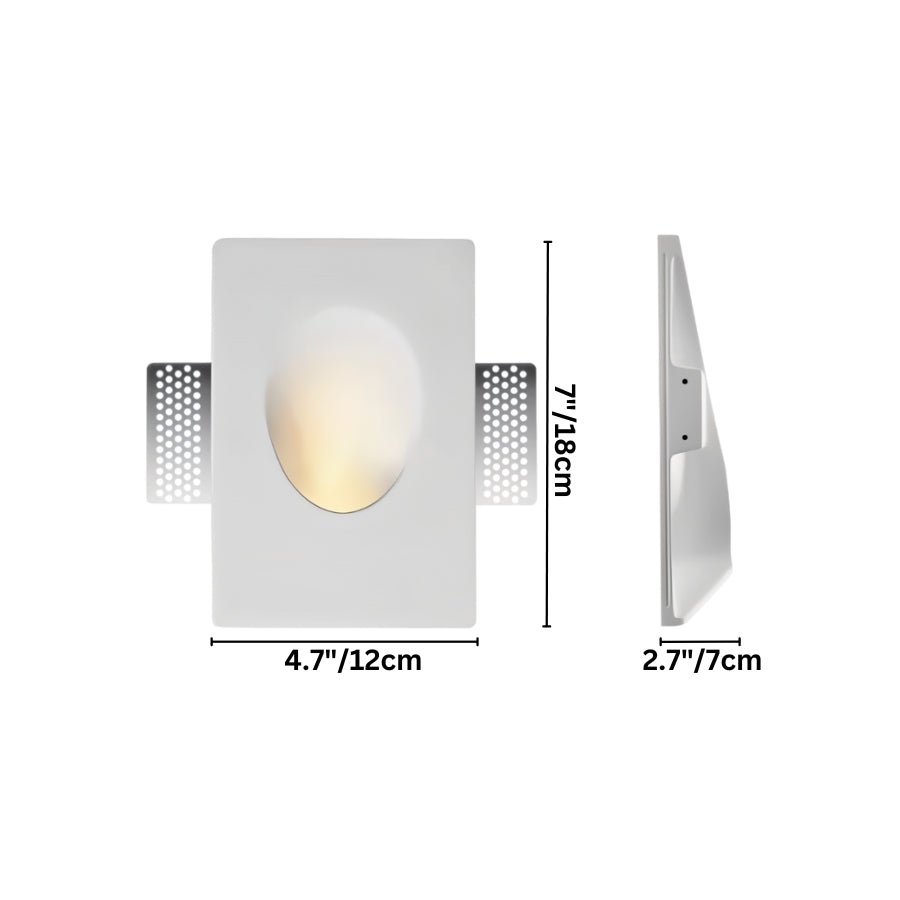 This Clérachic trimless wall sconce measures 12 cm wide by 18 cm tall and 7 cm deep in this size option.
