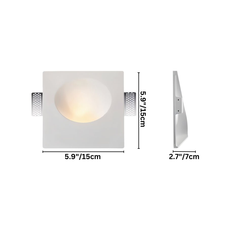 This Clérachic trimless wall sconce measures 15 cm square and 7 cm deep in this size option.