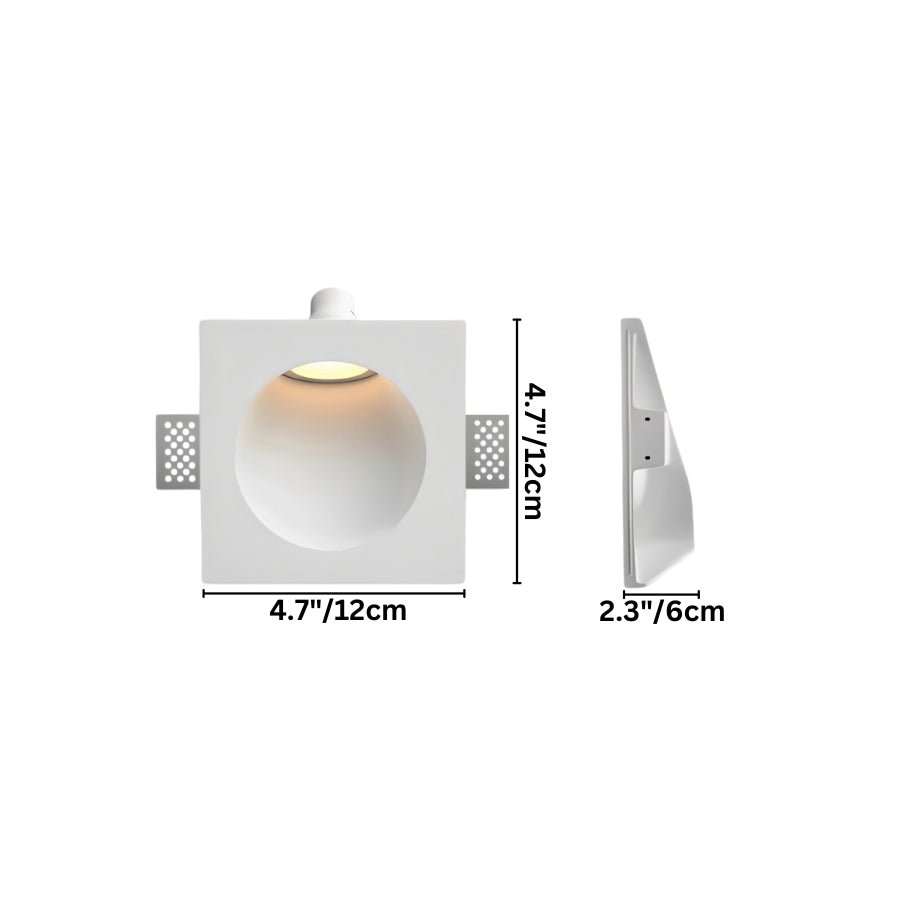 This Clérachic trimless wall sconce measures 12 cm square and 6 cm deep in this size option.