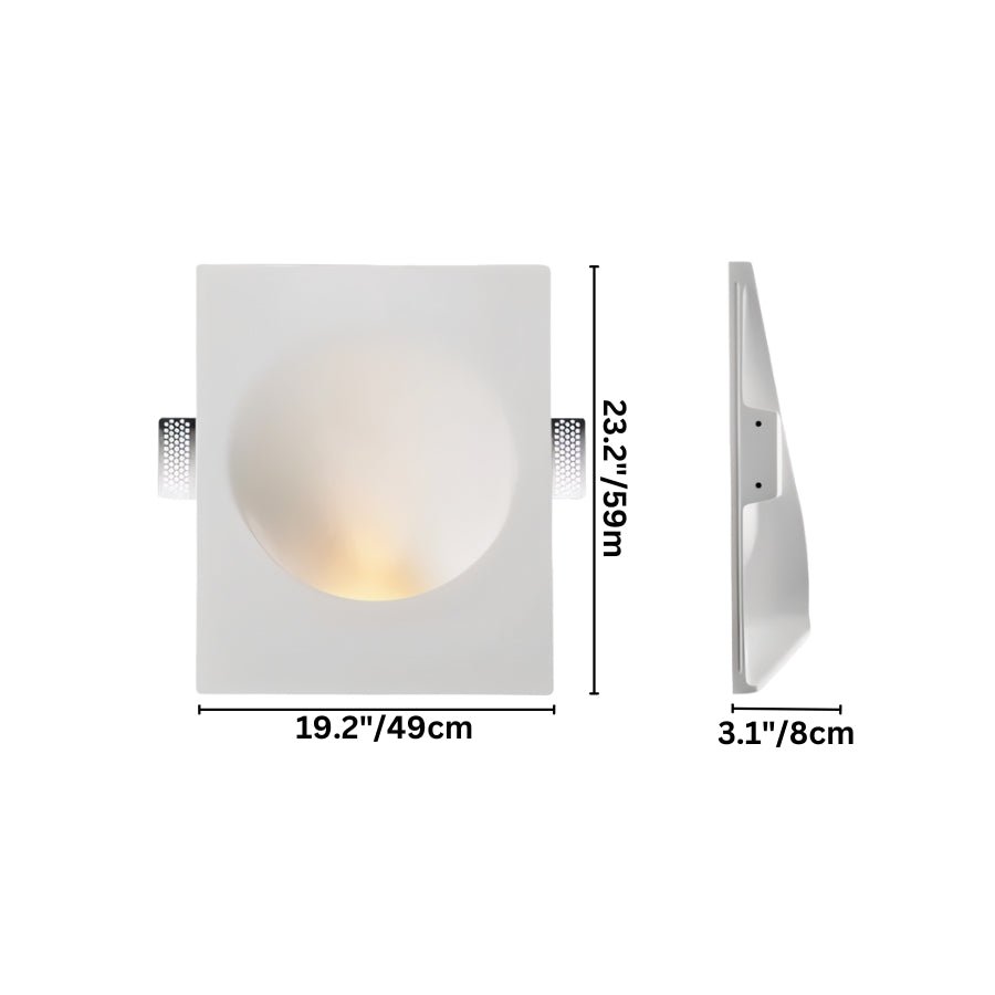 This Clérachic trimless wall sconce measures 49 cm wide by 59 cm tall and 8 cm deep, the largest size.