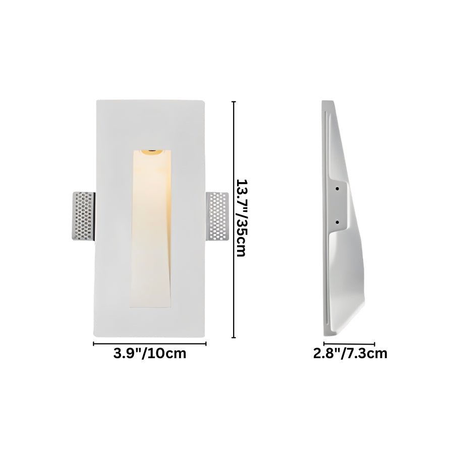 This Clérachic trimless wall sconce measures 10 cm wide by 35 cm tall and 7.3 cm deep in this size option.